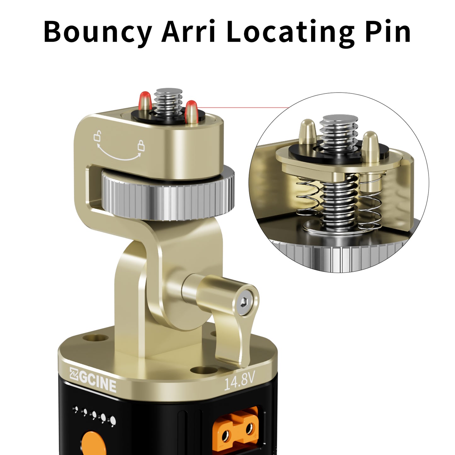 ZG-H90Pro Battery Grip with Bouncy Arri Locating Pin and 180° Rotation Holder（Coiled Braided Cable ）