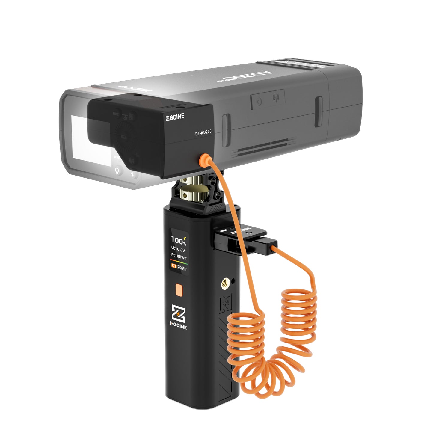 ZGCINE DT-AD200 D-Tap Dummy Battery for Godox AD200/AD200Pro/AD300Pro/AD200Pro II flash light Power Cable(braided wire)