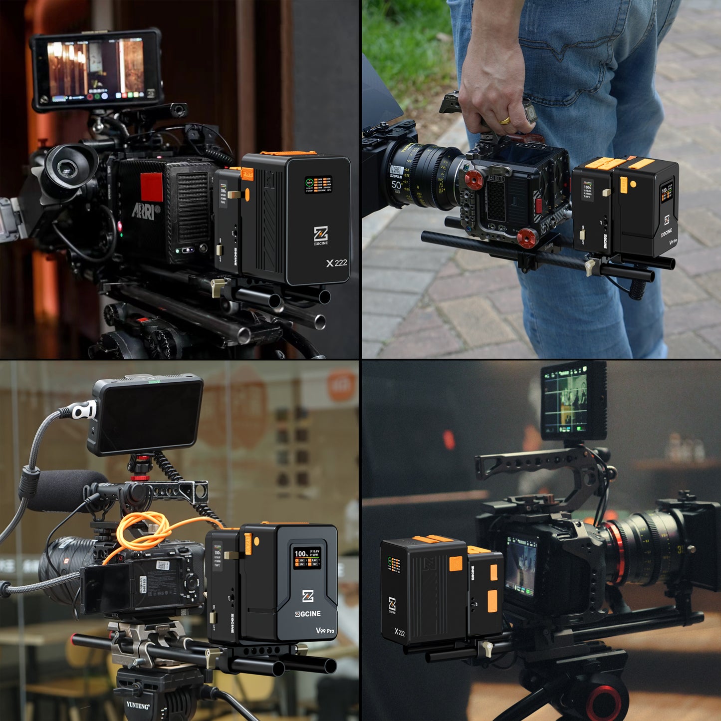 ZGCINE VM-HS1 Internal battery hot-swap V-mount battery plate with multi-port output and countdown reminder function for RED/Arri and other Cameras that are turned on for a long time (Black)