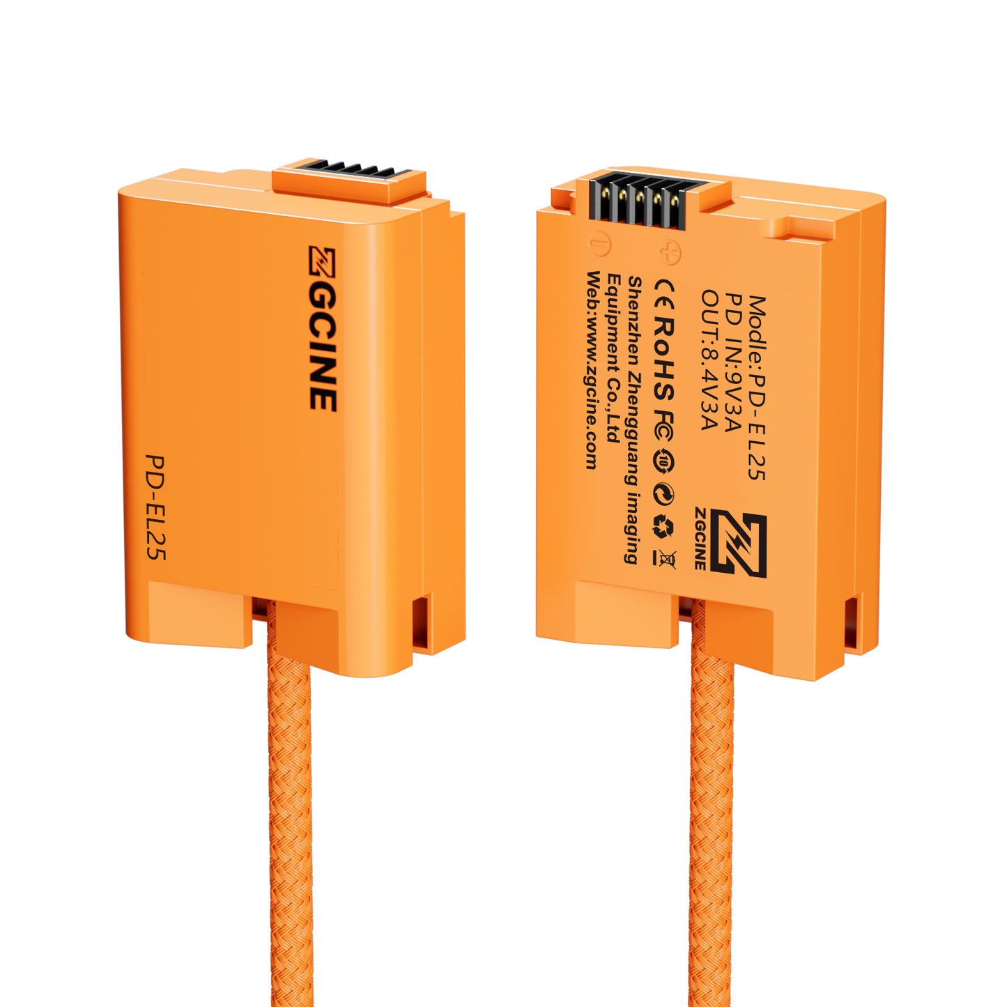 ZGCINE USB-C PD to EL25 for Nikon Dummy Battery Cable(braided wire)