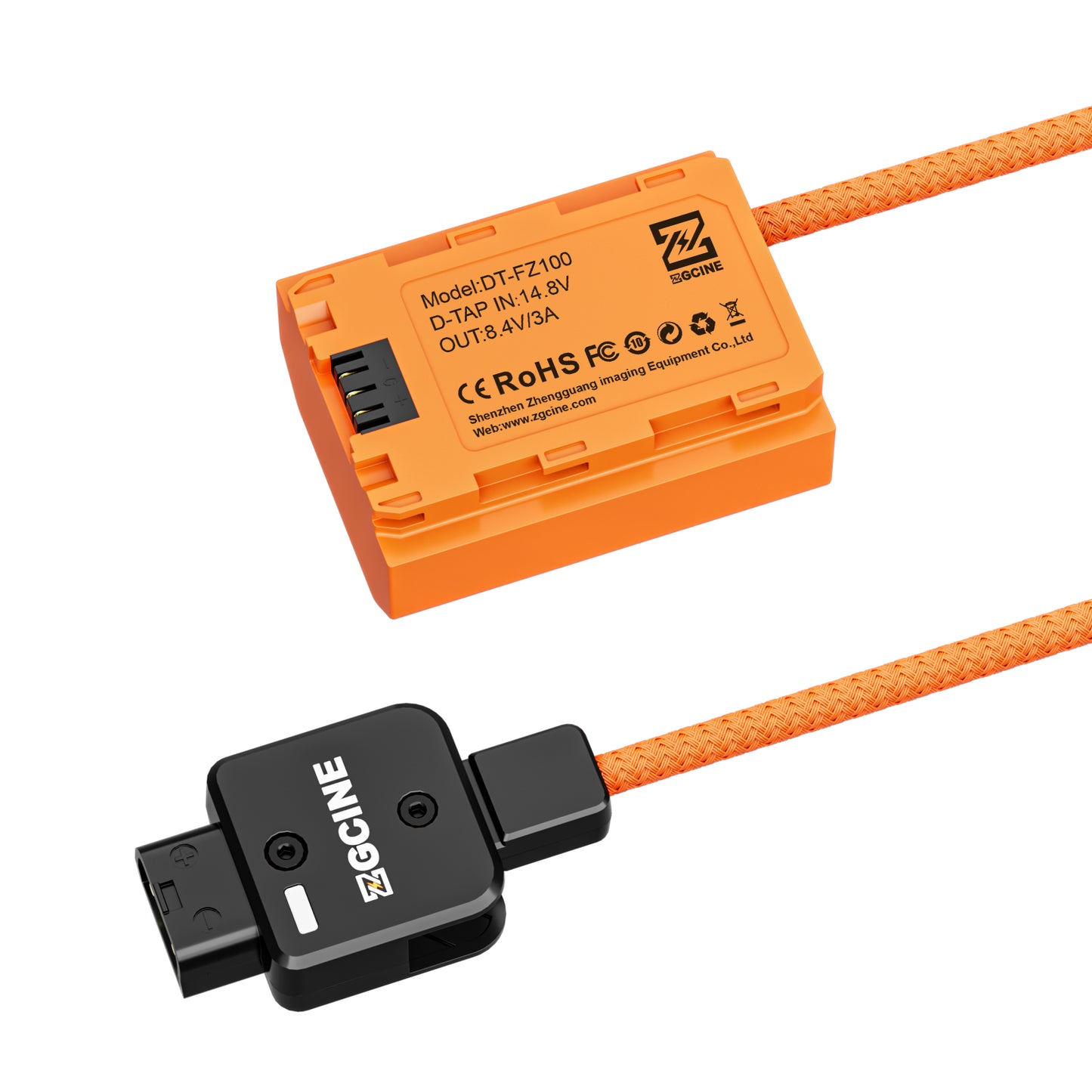 ZGCINE D-Tap to FZ100 Dummy Battery Cable(braided wire)