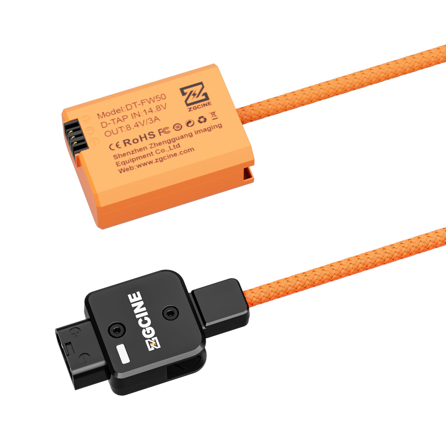 ZGCINE D-Tap to FW50 for SONY Dummy Battery Cable(braided wire)