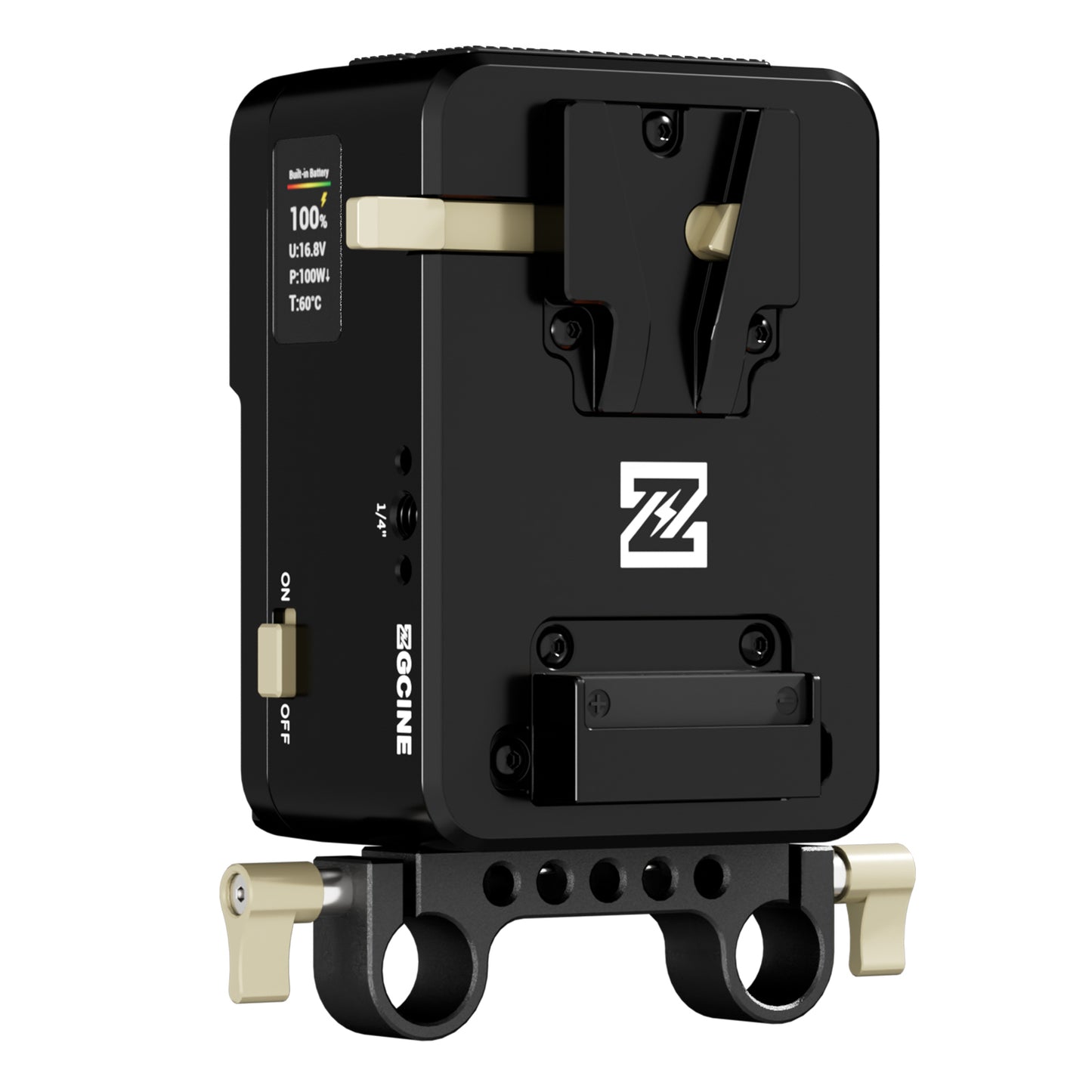ZGCINE VM-HS1 Internal battery hot-swap V-mount battery plate with multi-port output and countdown reminder function for RED/Arri and other Cameras that are turned on for a long time (Black)