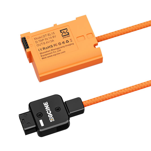 ZGCINE D-Tap to EL15 for Nikon Dummy Battery Cable(braided wire)