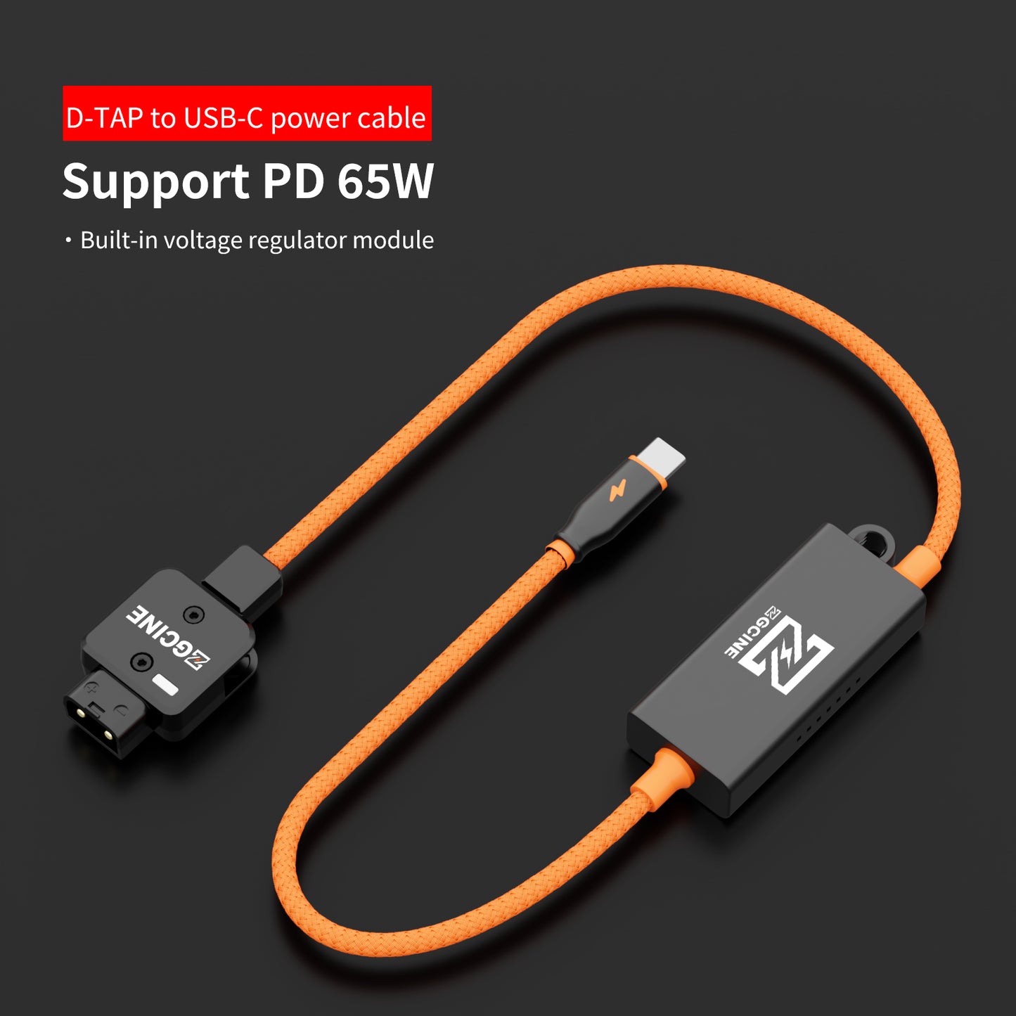 DT-PD 20" D-Tap to USB-C PD 2-Way V-Mount Charger Braided Power Delivery Cable for V-Mount Battery,Mirrorless Cameras, Phones &More