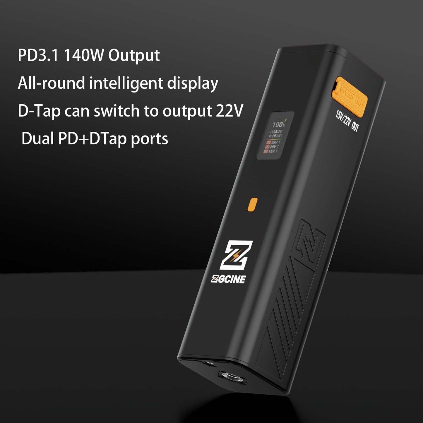 ZG-H110 Battery Grip Support USBC PD3.1 140W Input/Output With OLED Display