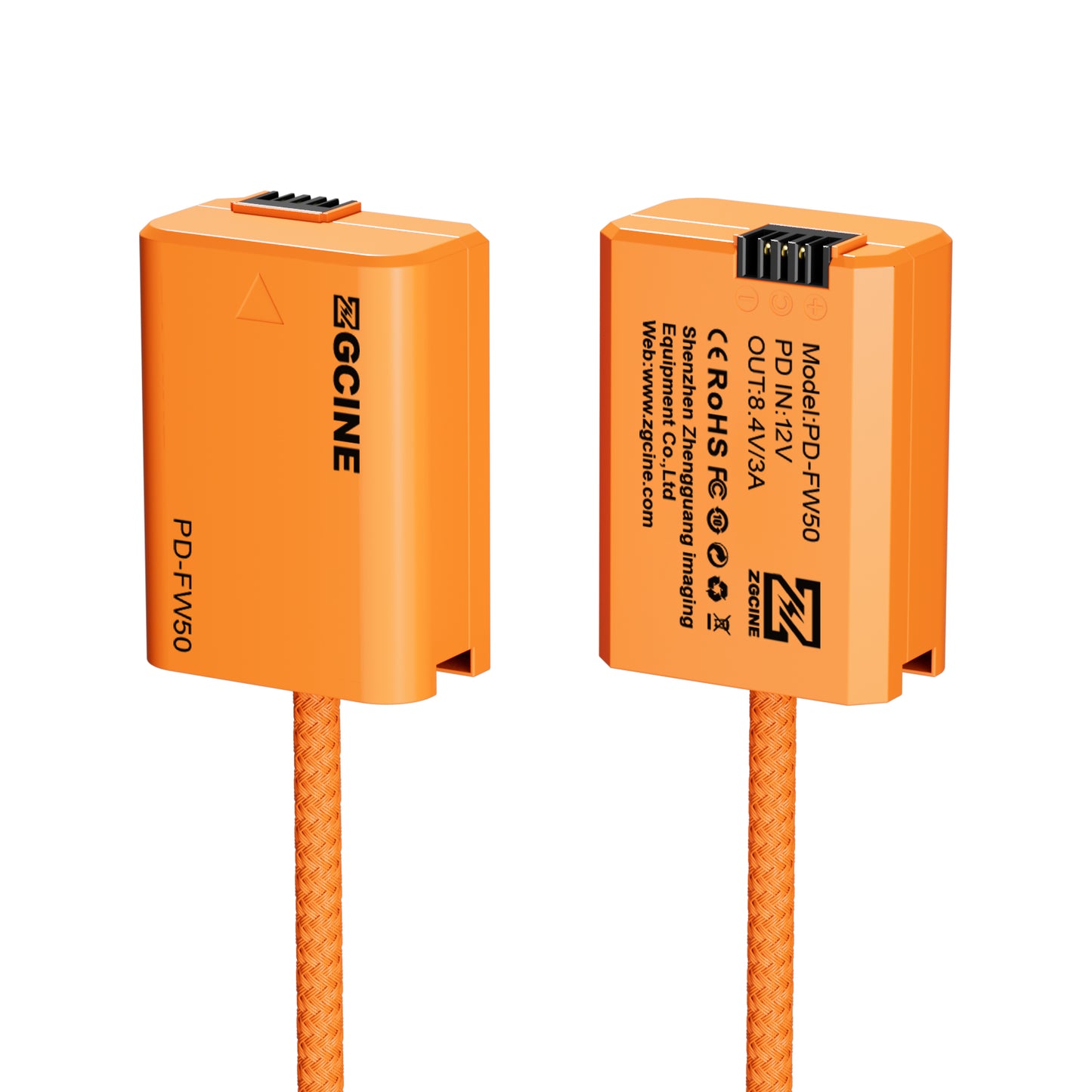 ZGCINE USB-C PD to FW50 for SONY Dummy Battery Cable(braided wire)