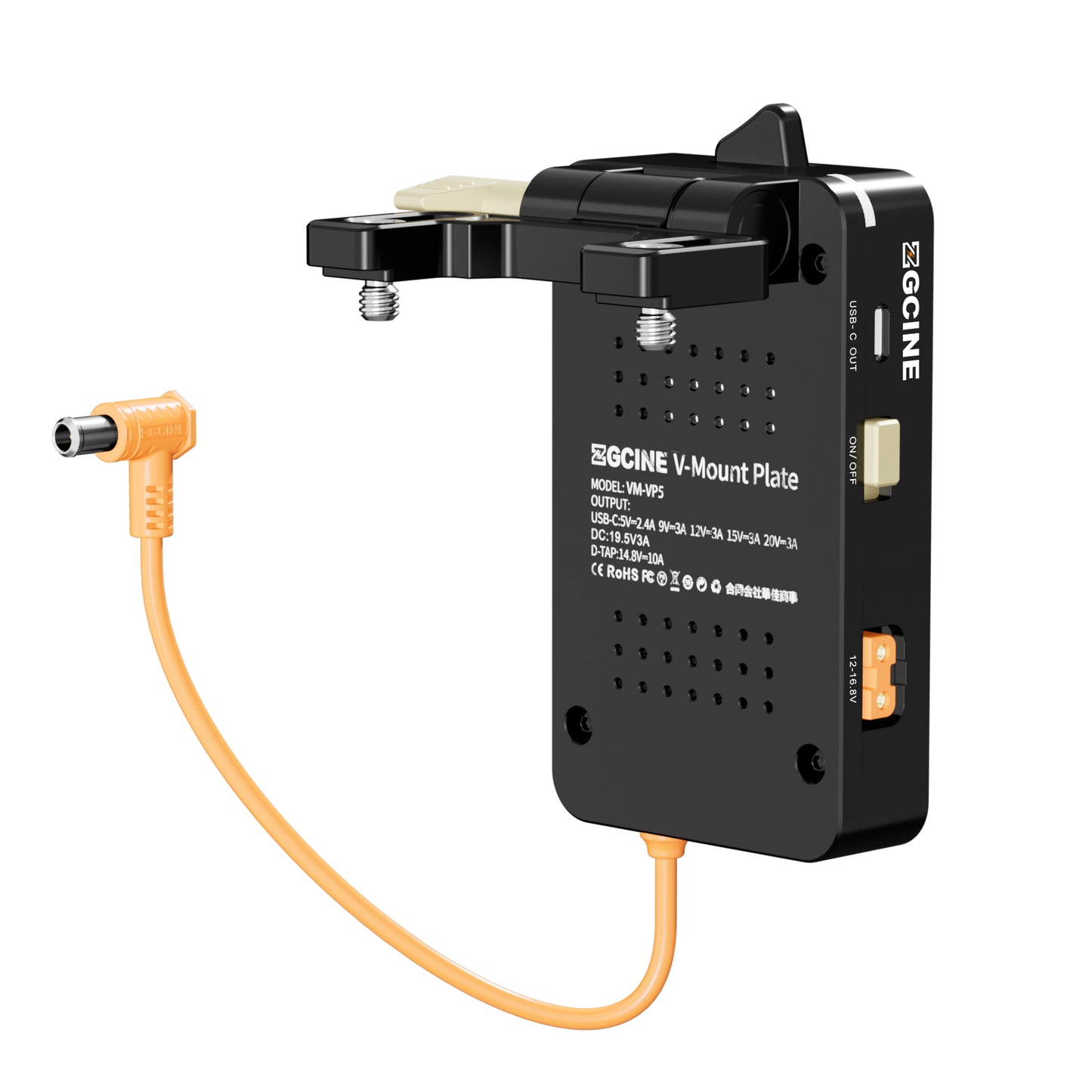 VM-VP5 V-Mount Plate whit Regulated 19.5V output for Sony FX6 camera with PD and D-Tap output, supports BPU built-in battery hot swap.