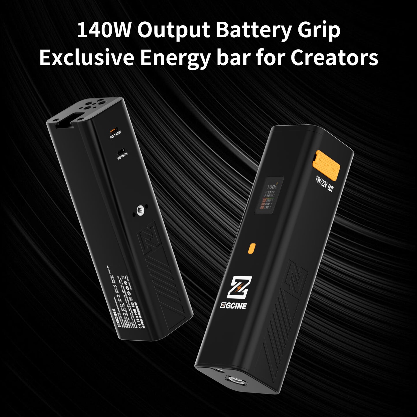 ZG-H110 Battery Grip Support USBC PD3.1 140W Input/Output With OLED Display