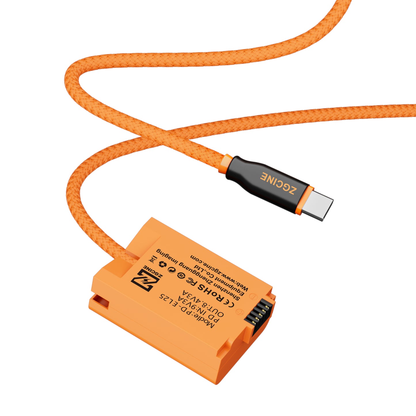 ZGCINE USB-C PD to EL25 for Nikon Dummy Battery Cable(braided wire)