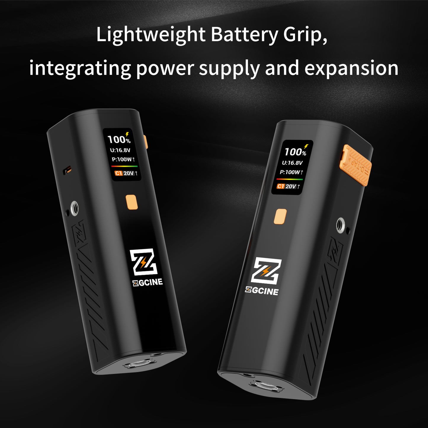 ZG-H50 Mini Battery Grip 50wh/14.8V,support PD and D-Tap Port,With OLED Display for Video light,Gopro,Cell phone and other Equipment.