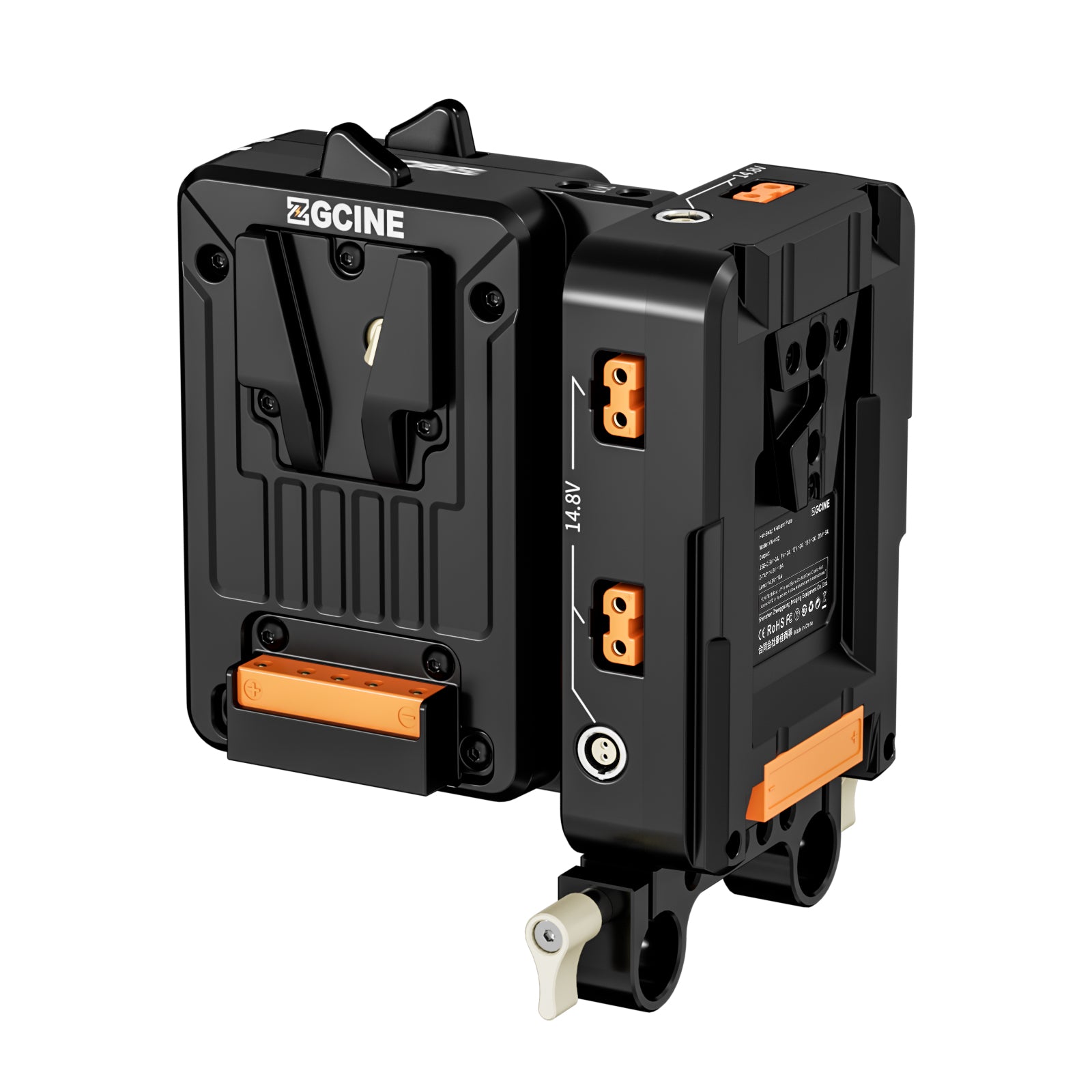 ZGCINE VM-HS2 Piastra V-Mount Con Doppia Batteria Hot-Swap - USB-C PD 100W, 10 Uscite, Controllo One-Touch Per Video Making