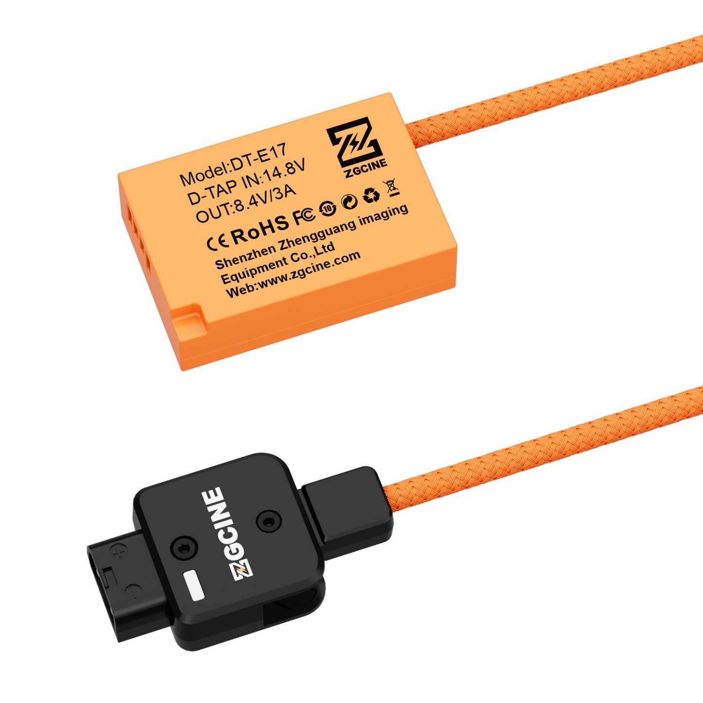 ZGCINE D-Tap to LPE17 for Canon Dummy Battery Cable(braided wire)