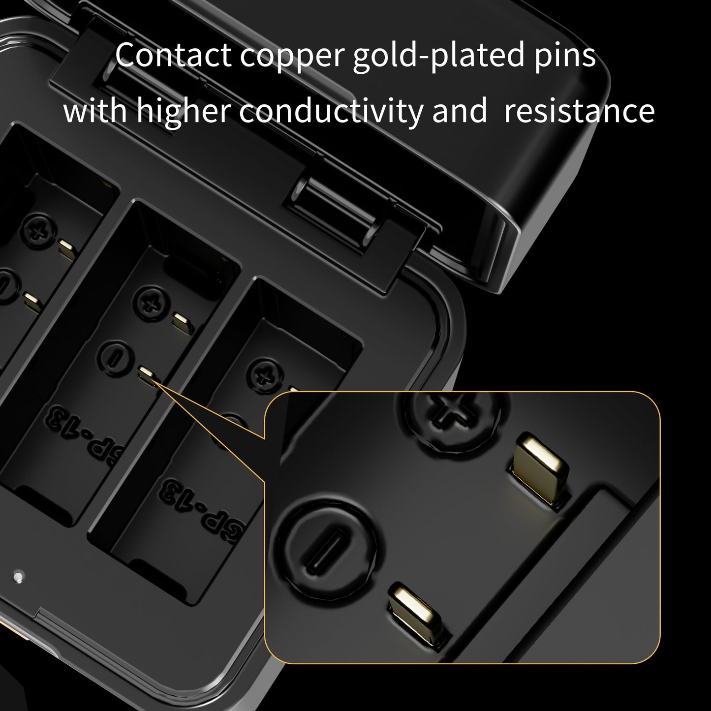PS-GP13 Charging Case USBC PD Fast Dual Charger for GoPro Hero13 Camera Battery