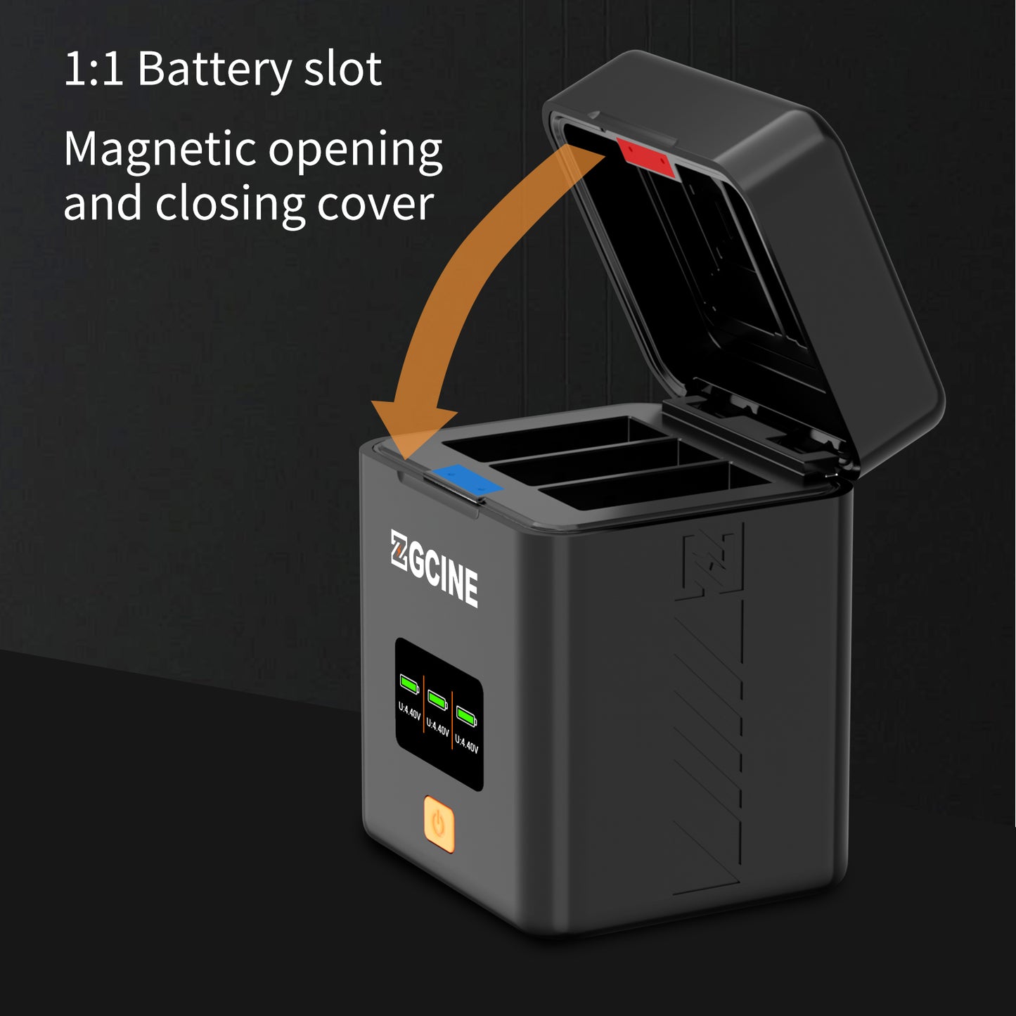 PS-GP13 Charging Case USBC PD Fast Dual Charger for GoPro Hero13 Camera Battery
