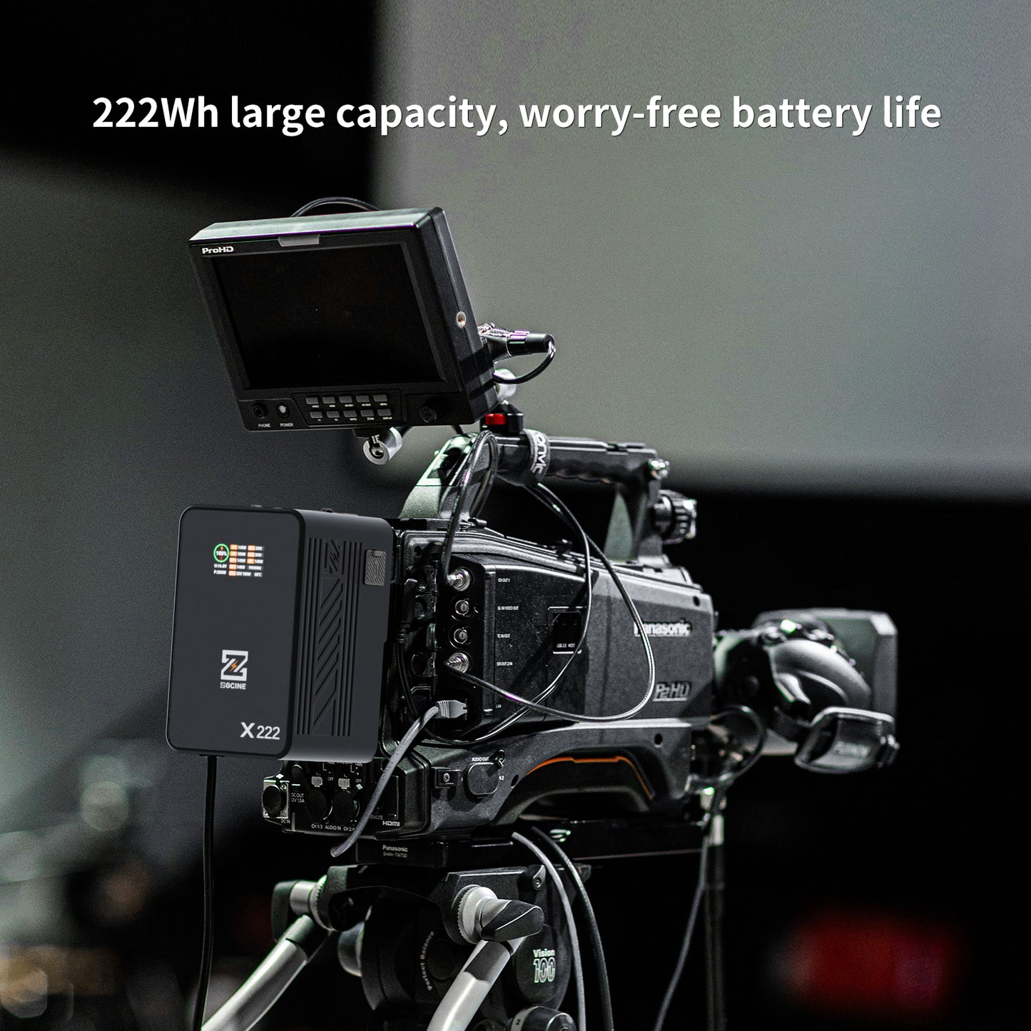 ZG-X222 V-Mount Battery 222Wh, PD3.1 140W Input/Output, with Dual USB-C, 3-D-TAP, Dual DC Port, 1.4in Digital Display(black)
