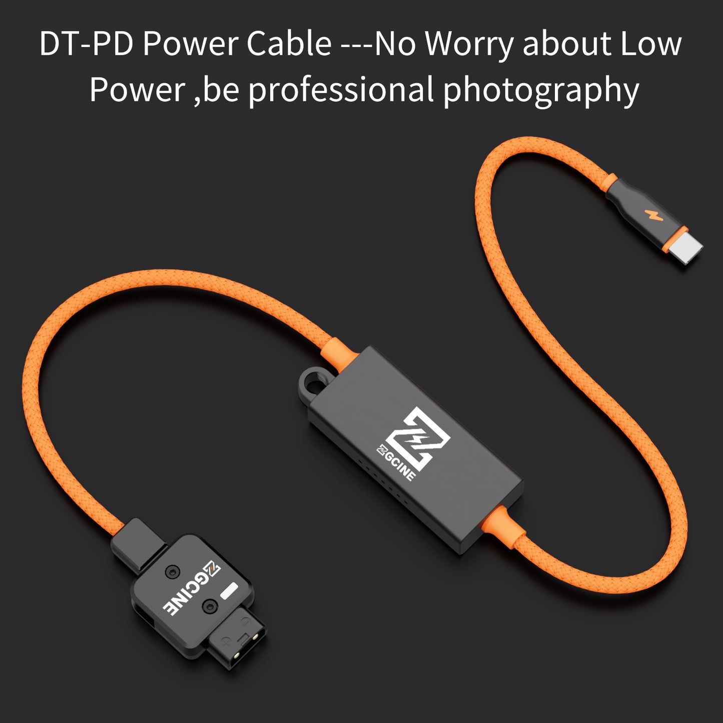 DT-PD 20" D-Tap to USB-C PD 2-Way V-Mount Charger Braided Power Delivery Cable for V-Mount Battery,Mirrorless Cameras, Phones &More