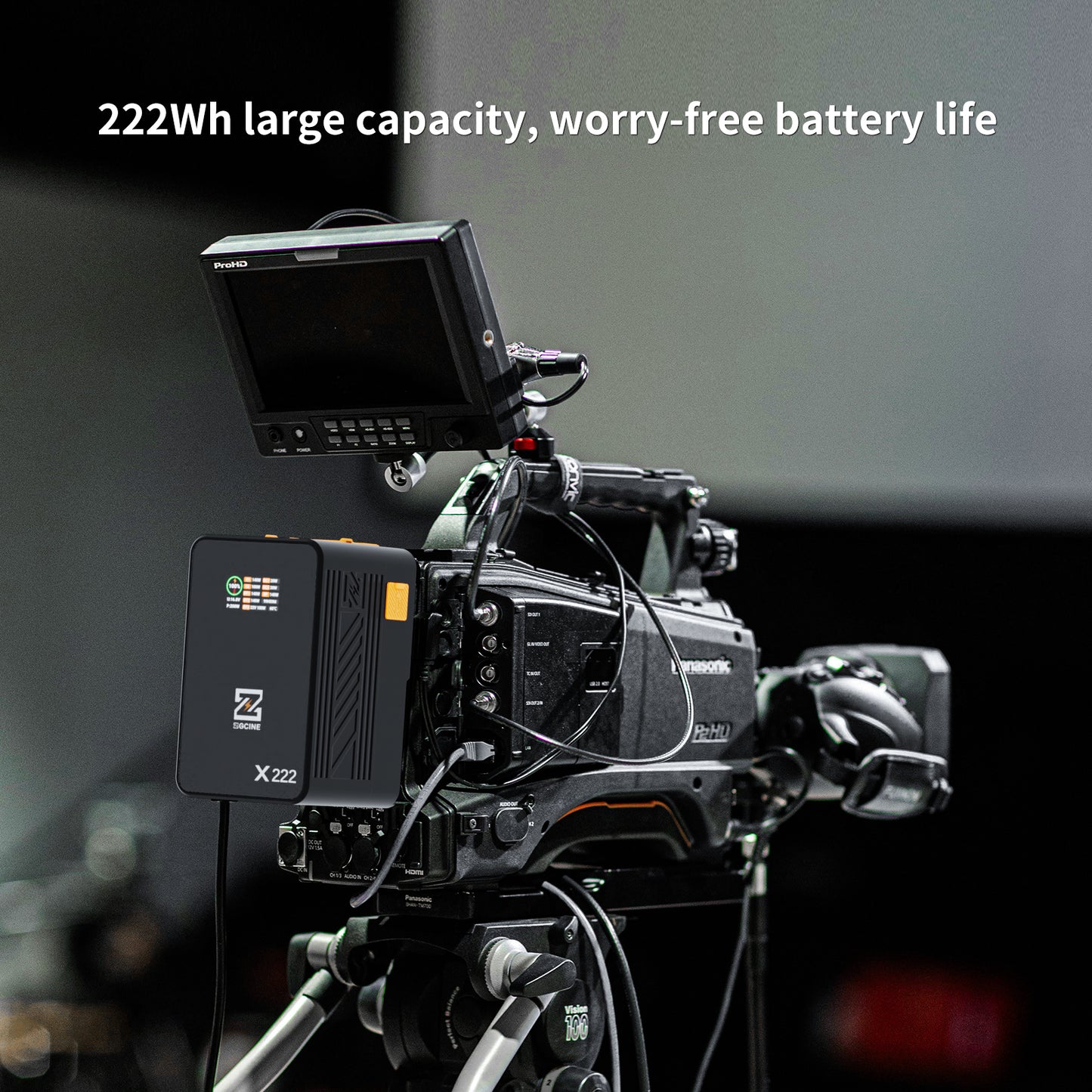 ZG-X222 V-Mount Battery 222Wh, PD3.1 140W Input/Output, with Dual USB-C, 3-D-TAP, Dual DC Port, 1.4in Digital Display(orange)