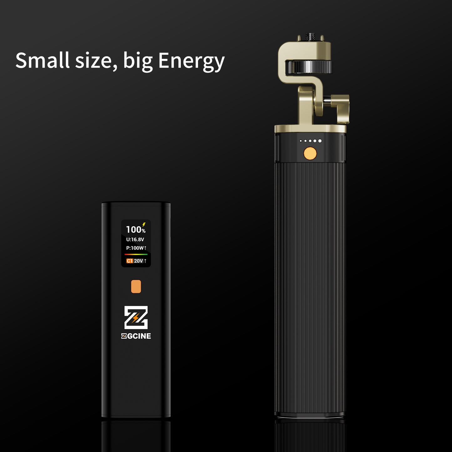 ZG-H50 Mini Battery Grip 50wh/14.8V,support PD and D-Tap Port,With OLED Display for Video light,Gopro,Cell phone and other Equipment.