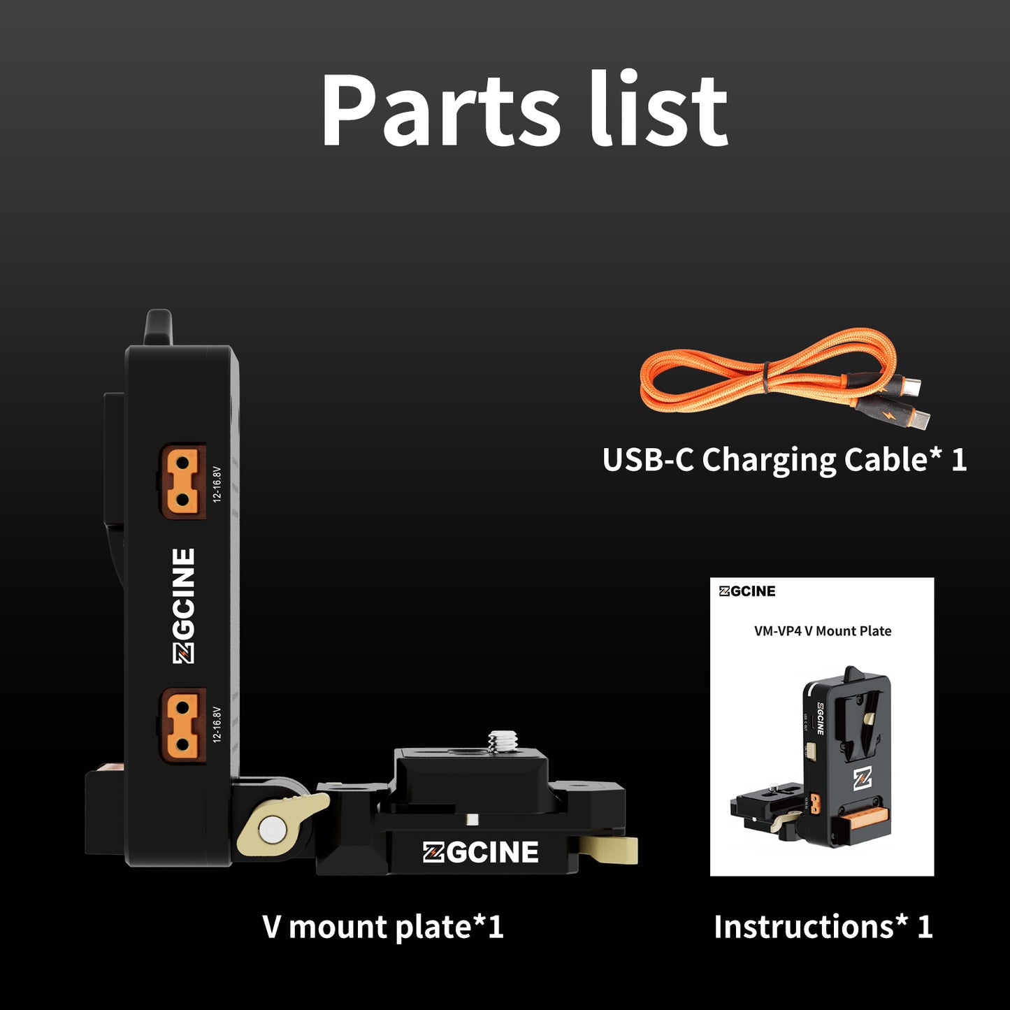 VM-VP4 Quick Release V-Mount Plate for V Mount Battery, DSLR Camera,Tripod etc.