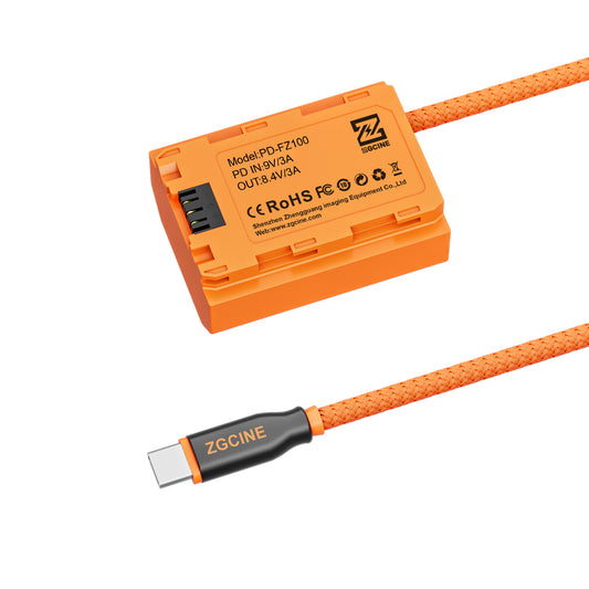 ZGCINE USB-C PD to FZ-100 for SONY Dummy Battery Cable(braided wire)