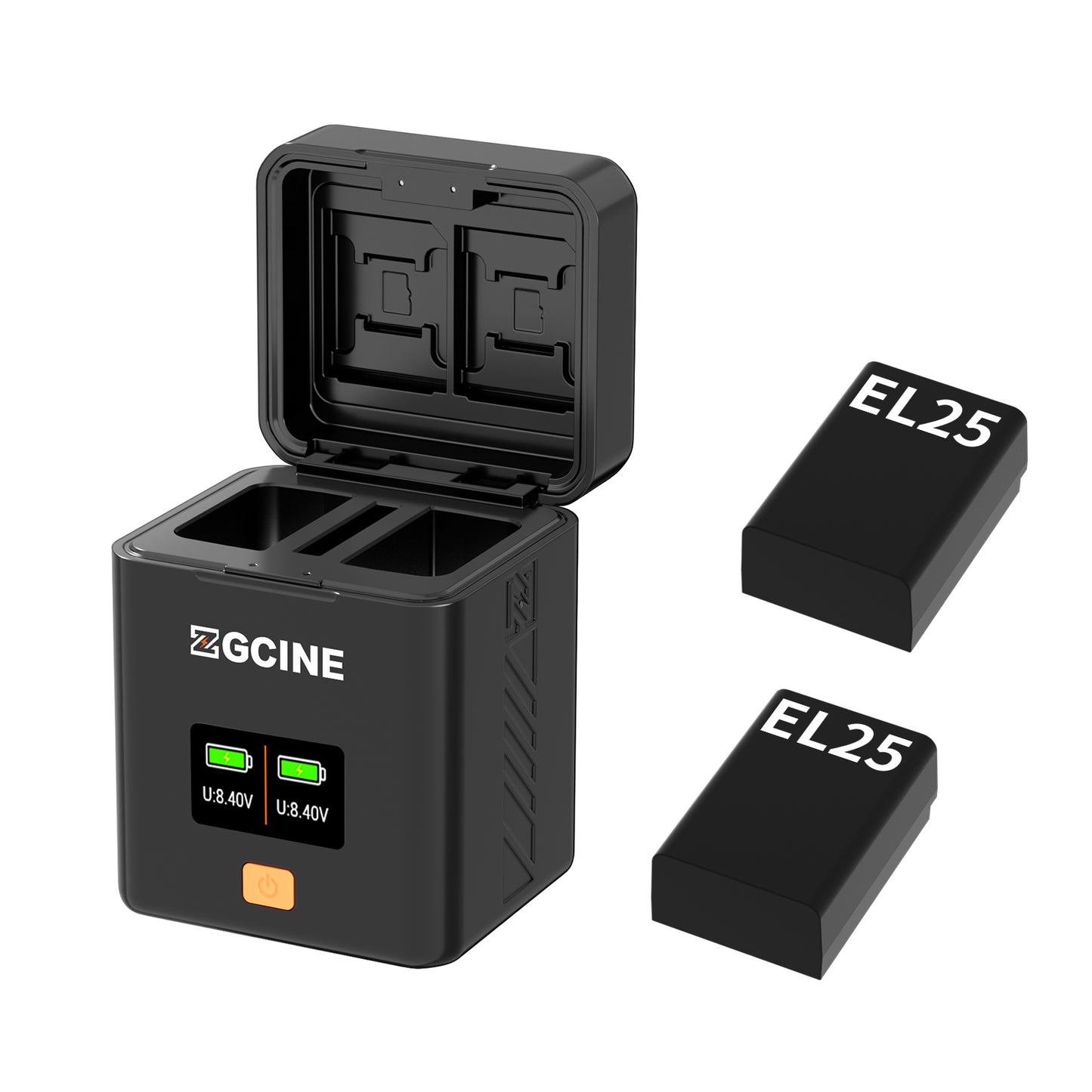 PS-EL25 Charging Case USBC PD Fast Dual Charger for Nikon EN-EL25 Camera Battery