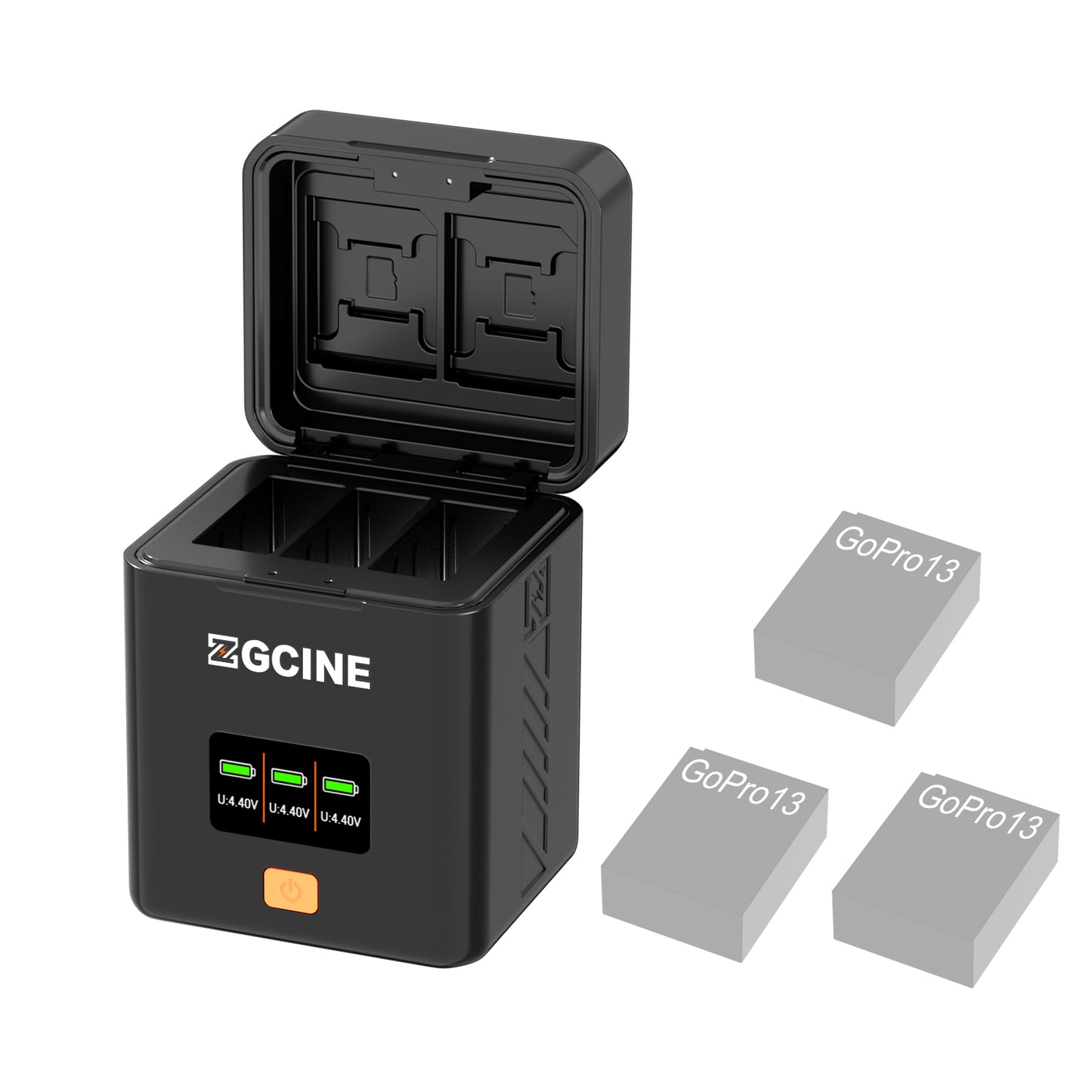 PS-GP13 Charging Case USBC PD Fast Dual Charger for GoPro Hero13 Camera Battery