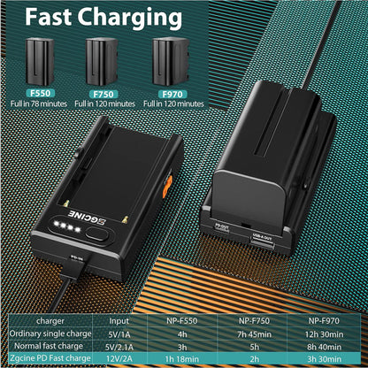 ZGCINE NP-F01 Battery Charger Adapter