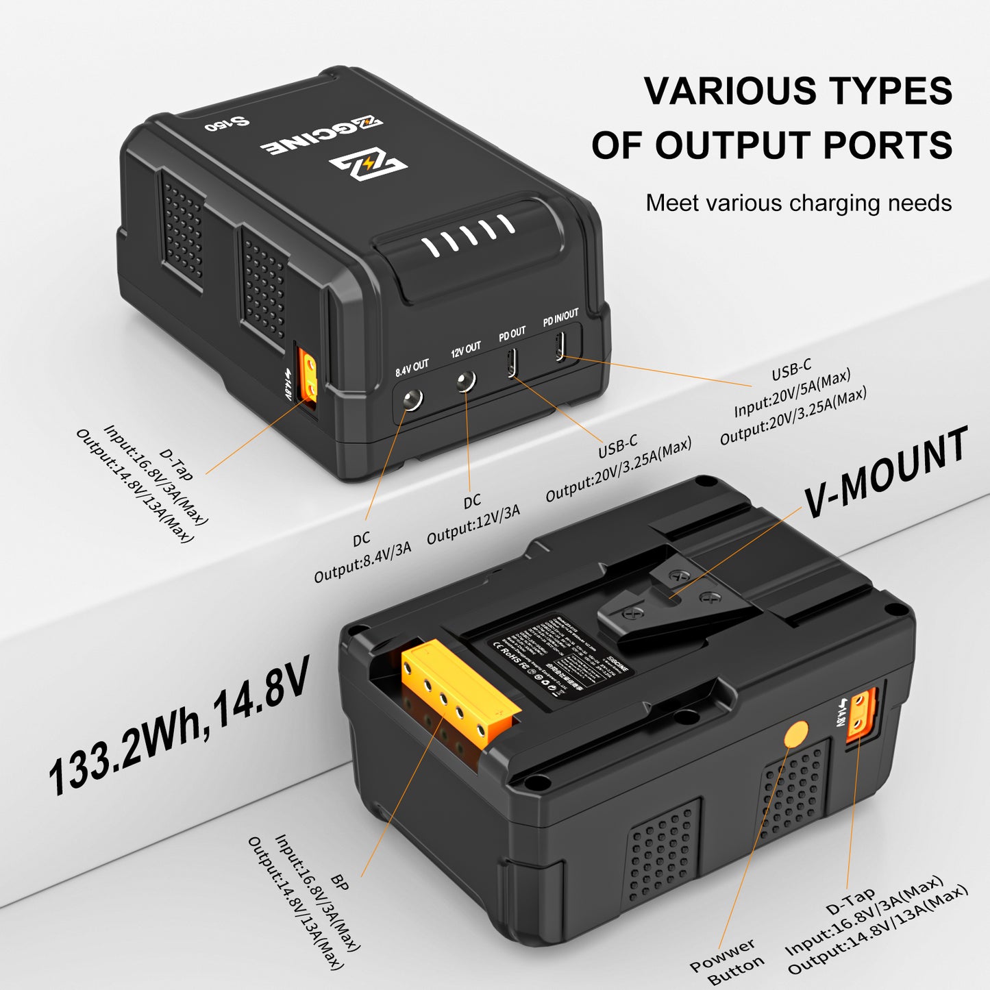 ZGCINE ZG-S150 V Mount Battery