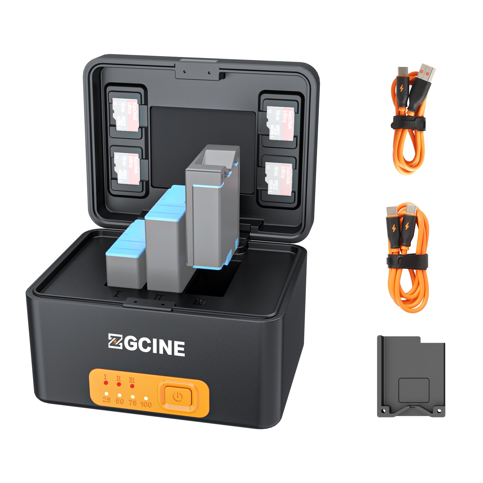 ZGCINE PS-G10 Charging Case for GoPro 11/10/9/8/7/6/5 Battery with 3 C