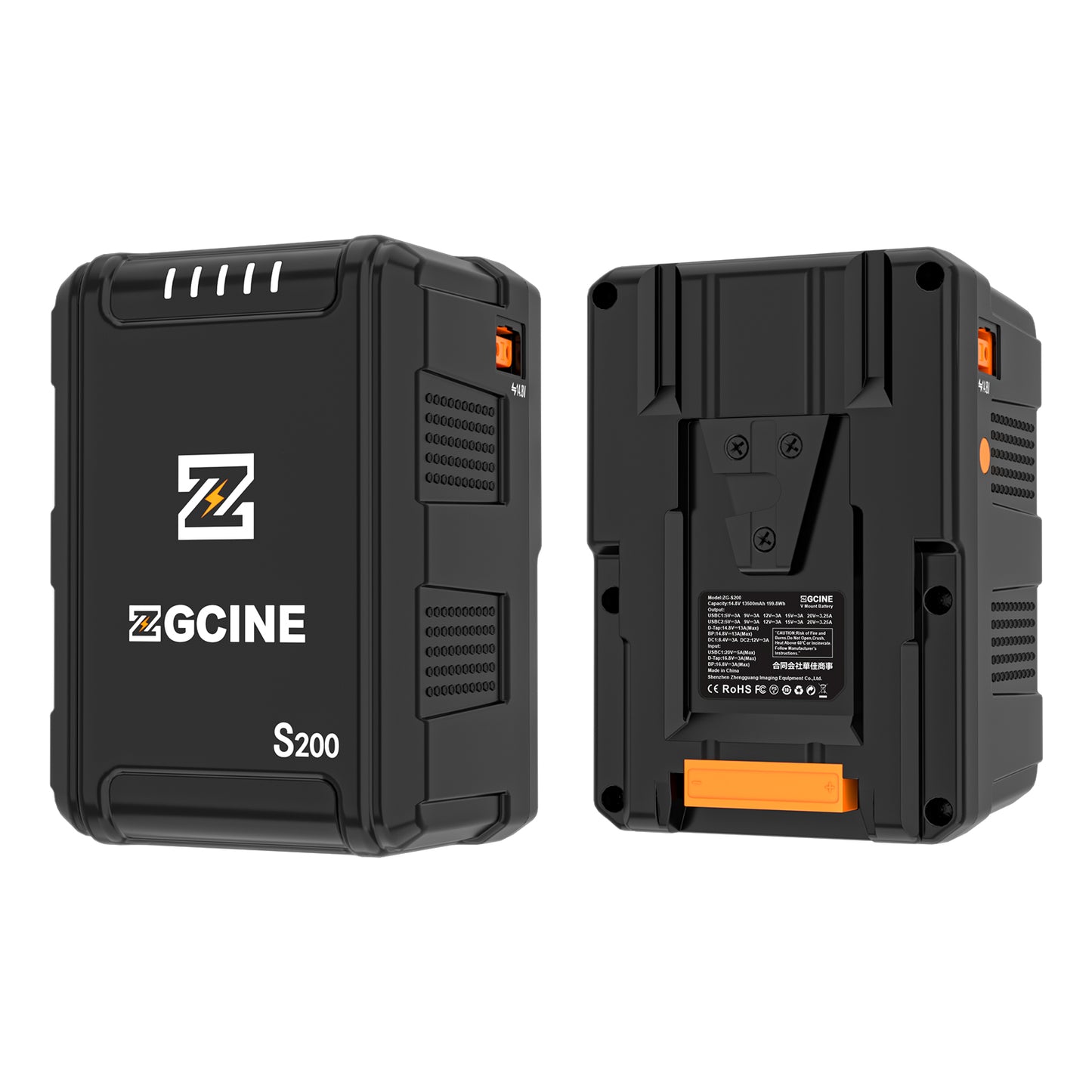ZGCINE ZG-S200 V Mount Battery 14.8V/200Wh Support PD 100W Input/Output