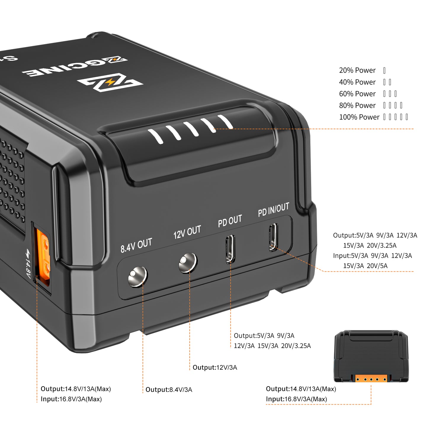 ZGCINE ZG-S150 V Mount Battery