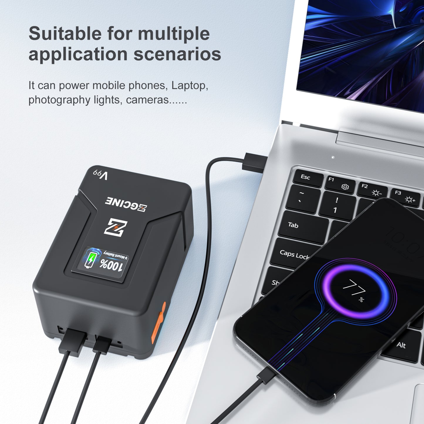 ZGCINE ZG-V99 V-mount Battery 99WH 6800mAh Pocket Size with PD Fast Charging