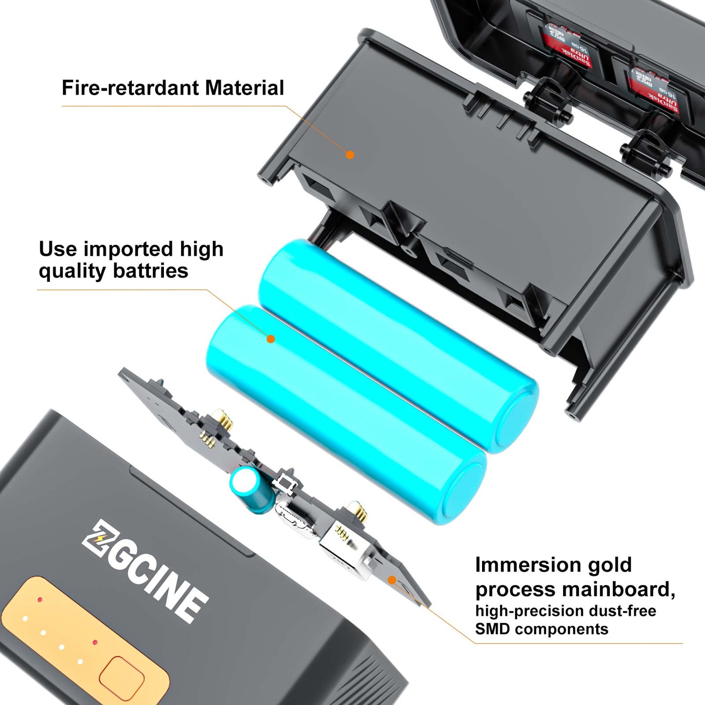 ZGCINE PS-BX1 Kit 2, Charging Case for Sony NP-BX1 battery with 2pcs 1450mah battery