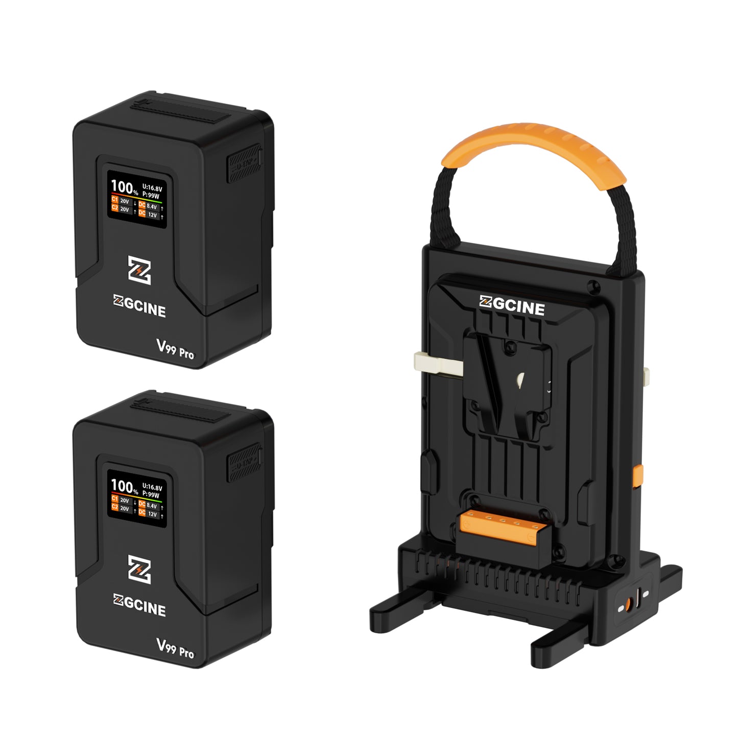 Charging Kit Combo 1 with VM-C2 dual charger and 2 V99 Pro V-mount batteries