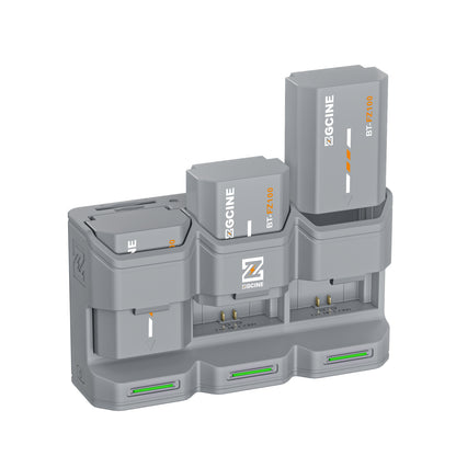 PC3-FZ100 Kit3 Travel Charging Case Kit with 3-Pack high-capacity NP-FZ100 Battery(2600mAH Grey)