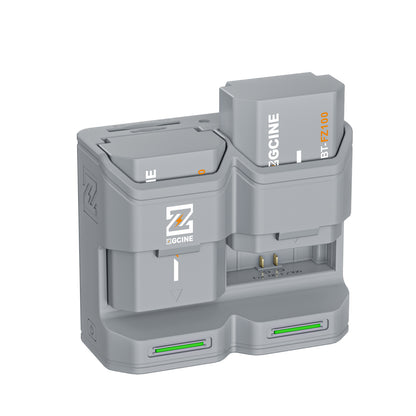 PC2-FZ100 Kit2 Travel Charging Case Kit with 2-Pack high-capacity NP-FZ100 Battery(2600mAh Grey）