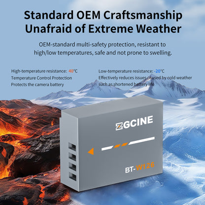 ZGCINE BT-W126 Camera Battery for Fujifilm Camera (1050mAh Grey)