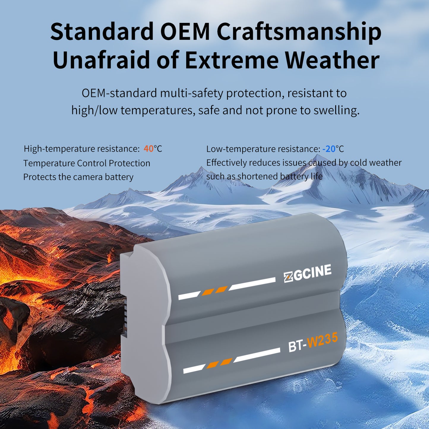 ZGCINE BT-W235 Camera Battery for Fujifilm Camera (2400mAh Grey)