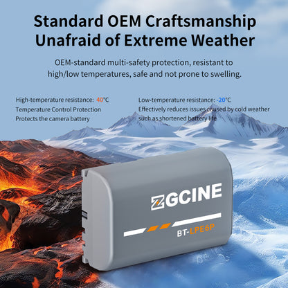 ZGCINE BT-LPE6P Camera Battery for Canon EOS R5 Mark II,R6 Mark II Camera (2600mAh Grey)