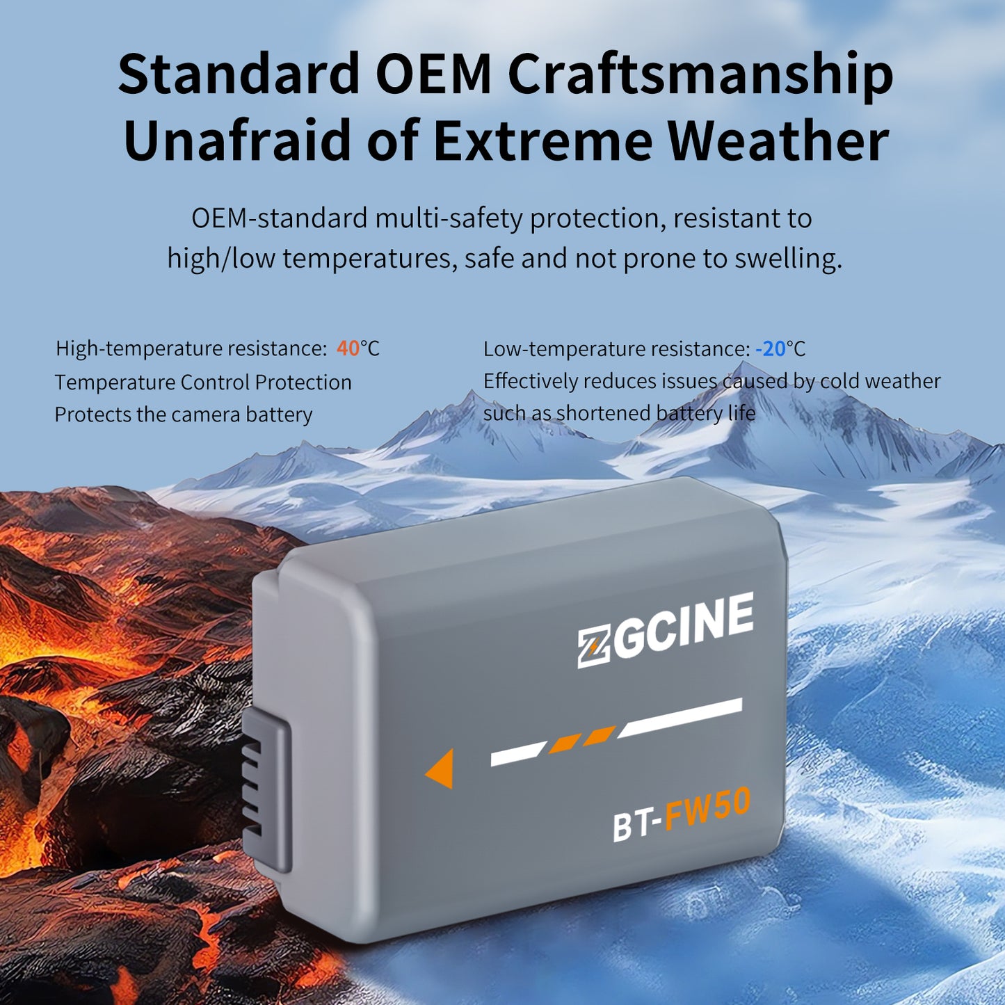 ZGCINE BT-FW50 Camera Battery for SONY Camera (1030mAh Grey)