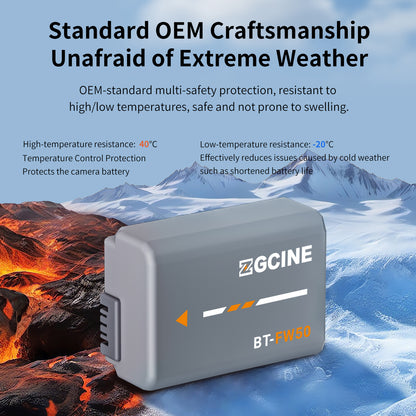 ZGCINE BT-FW50 Camera Battery for SONY Camera (1030mAh Grey)