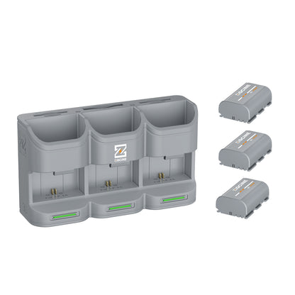 PC3-LPE6P Kit3 Travel Charging Case Kit with 3-Pack high-capacity LP-E6P Battery(2600mAH Grey)