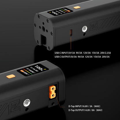 ZG-H50 Mini Battery Grip 50wh/14.8V,support PD and D-Tap Port,With OLED Display for Video light,Gopro,Cell phone and other Equipment.
