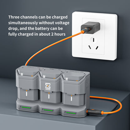 PC3-FZ100 Travel Charging Case for SONY NP-FZ100 Camera Battery(Grey）