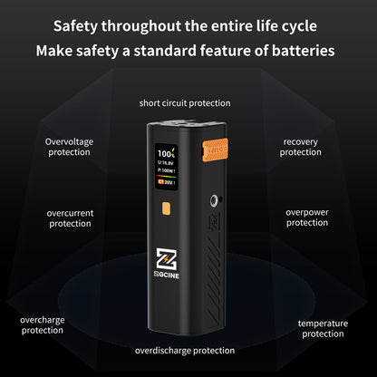 ZG-H50 Mini Battery Grip 50wh/14.8V,support PD and D-Tap Port,With OLED Display for Video light,Gopro,Cell phone and other Equipment.
