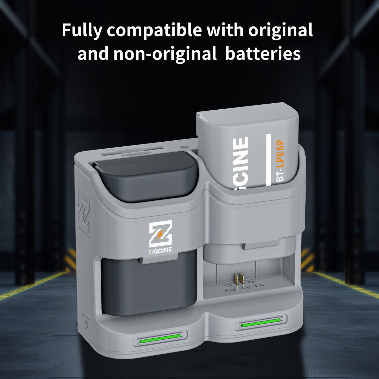 PC2-LPE6P Kit2 Travel Charging Case Kit with 2-Pack high-capacity LP-E6P Battery(2600mAh Grey）