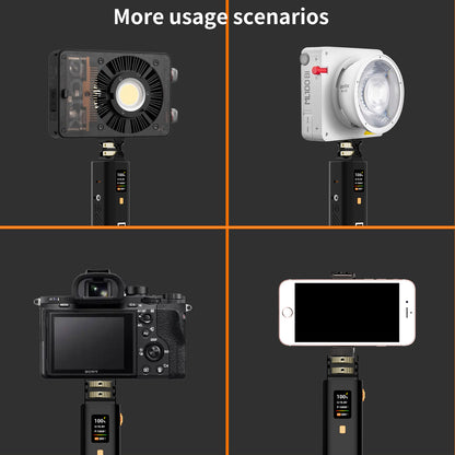 ZG-H50 Mini Battery Grip 50wh/14.8V,support PD and D-Tap Port,With OLED Display for Video light,Gopro,Cell phone and other Equipment.