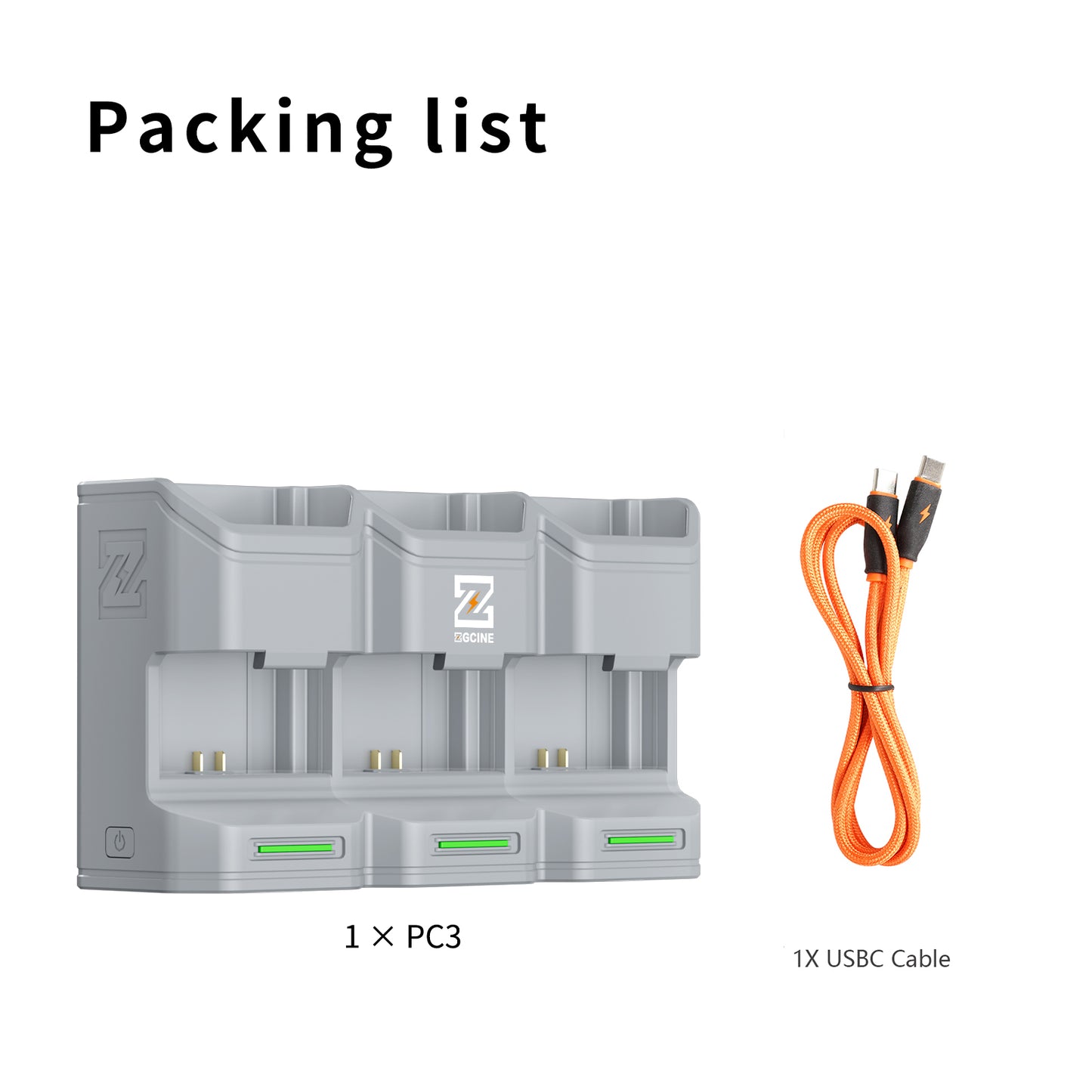 PC3-FZ100 Travel Charging Case for SONY NP-FZ100 Camera Battery(Grey）