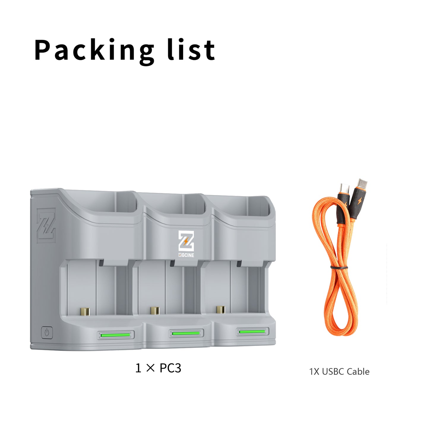 PC3-LPE6 Travel Charging Case for Canon LPE6/NH/E6P Battery(Grey）